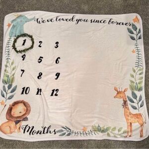 Baby Milestone Blanket with Animal Design